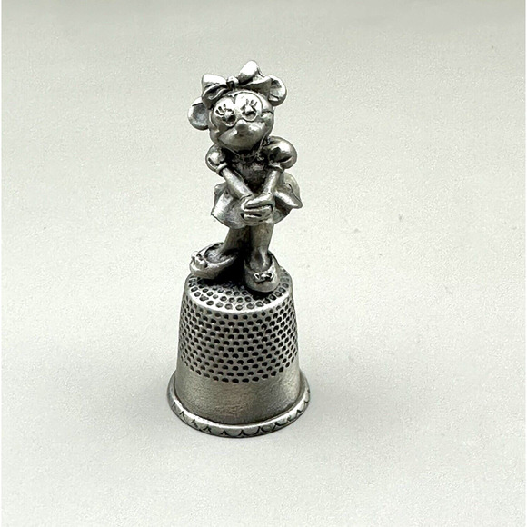 Minnie Mouse Disney Pewter Metal Thimble Vintage Small Decorative Collectible - Picture 1 of 10
